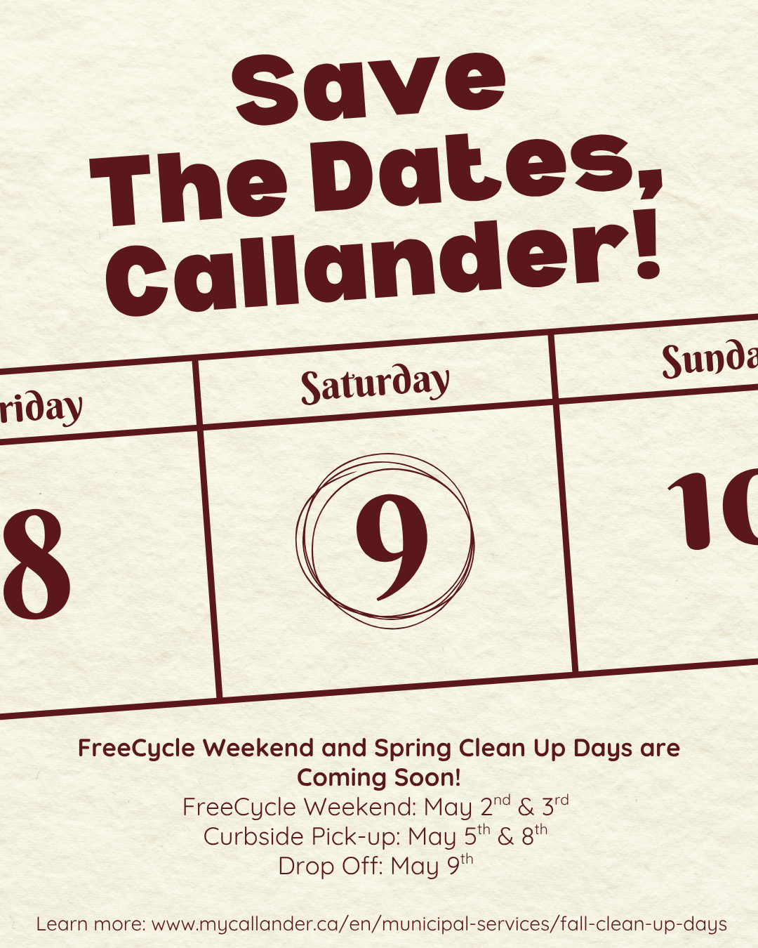 Save the Dates, Callander!